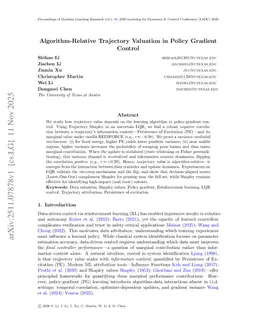Algorithm-Relative Trajectory Valuation in Policy Gradient Control