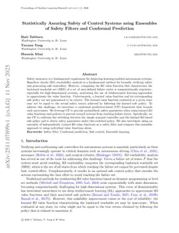 Statistically Assuring Safety of Control Systems using Ensembles of Safety Filters and Conformal Prediction