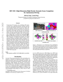 HD$^2$-SSC: High-Dimension High-Density Semantic Scene Completion for Autonomous Driving