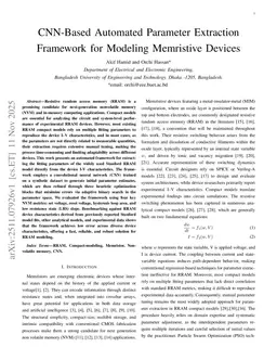 CNN-Based Automated Parameter Extraction Framework for Modeling Memristive Devices