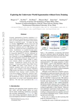 Exploring the Underwater World Segmentation without Extra Training