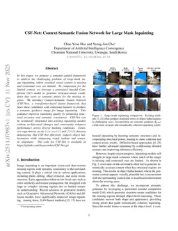 CSF-Net: Context-Semantic Fusion Network for Large Mask Inpainting