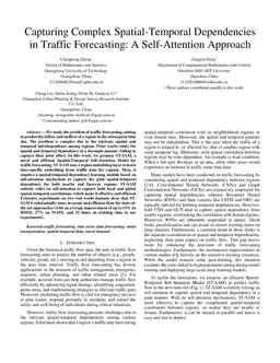 Capturing Complex Spatial-Temporal Dependencies in Traffic Forecasting: A Self-Attention Approach