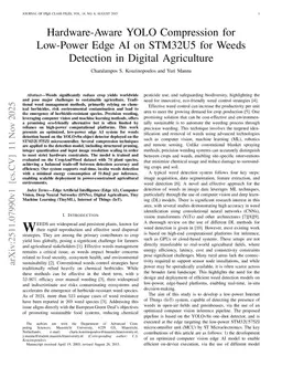 Hardware-Aware YOLO Compression for Low-Power Edge AI on STM32U5 for Weeds Detection in Digital Agriculture