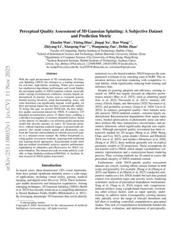 Perceptual Quality Assessment of 3D Gaussian Splatting: A Subjective Dataset and Prediction Metric