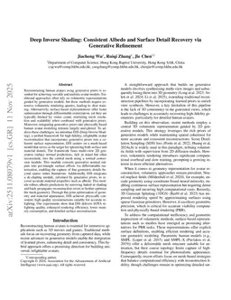 Deep Inverse Shading: Consistent Albedo and Surface Detail Recovery via Generative Refinement