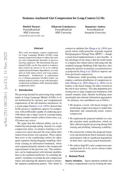 Sentence-Anchored Gist Compression for Long-Context LLMs