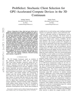 ProbSelect: Stochastic Client Selection for GPU-Accelerated Compute Devices in the 3D Continuum