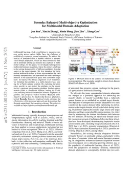 Boomda: Balanced Multi-objective Optimization for Multimodal Domain Adaptation