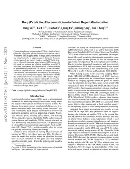 Deep (Predictive) Discounted Counterfactual Regret Minimization