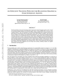 An Efficient Training Pipeline for Reasoning Graphical User Interface Agents