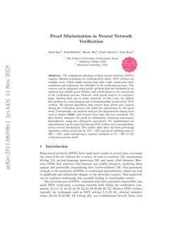 Proof Minimization in Neural Network Verification
