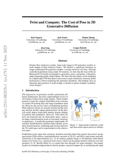 Twist and Compute: The Cost of Pose in 3D Generative Diffusion