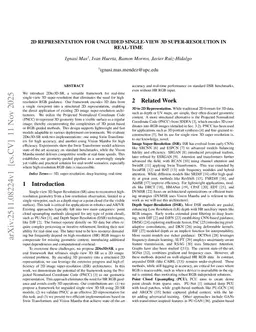 2D Representation for Unguided Single-View 3D Super-Resolution in Real-Time