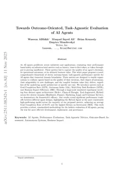 Towards Outcome-Oriented, Task-Agnostic Evaluation of AI Agents