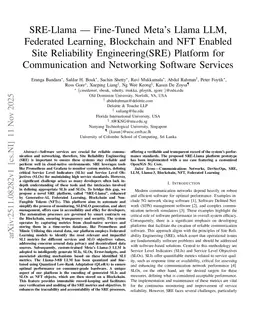 SRE-Llama -- Fine-Tuned Meta's Llama LLM, Federated Learning, Blockchain and NFT Enabled Site Reliability Engineering(SRE) Platform for Communication and Networking Software Services