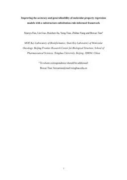 Improving the accuracy and generalizability of molecular property regression models with a substructure-substitution-rule-informed framework