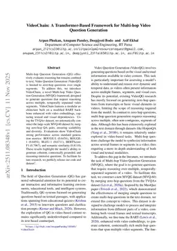 VideoChain: A Transformer-Based Framework for Multi-hop Video Question Generation