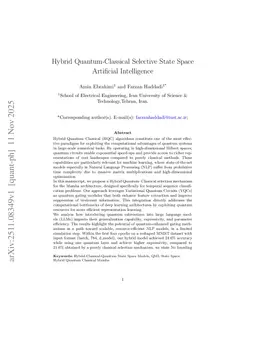 Hybrid Quantum-Classical Selective State Space Artificial Intelligence