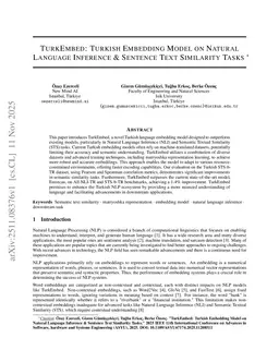 TurkEmbed: Turkish Embedding Model on NLI & STS Tasks