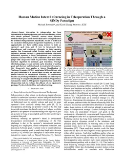 Human Motion Intent Inferencing in Teleoperation Through a SINDy Paradigm