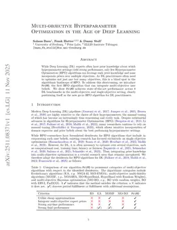 Multi-objective Hyperparameter Optimization in the Age of Deep Learning