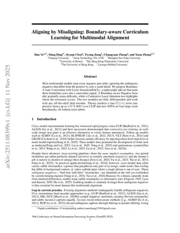 Aligning by Misaligning: Boundary-aware Curriculum Learning for Multimodal Alignment