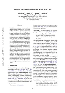 Faithful-First Reasoning, Planning, and Acting for Multimodal LLMs