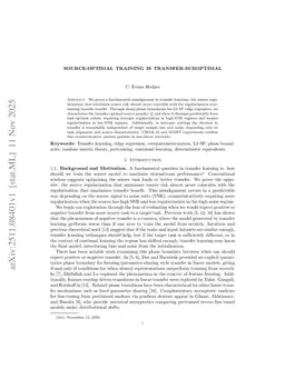 Source-Optimal Training is Transfer-Suboptimal