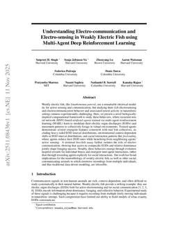 Understanding Electro-communication and Electro-sensing in Weakly Electric Fish using Multi-Agent Deep Reinforcement Learning