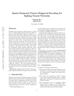 Spatio-Temporal Cluster-Triggered Encoding for Spiking Neural Networks