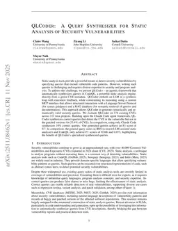 QLCoder: A Query Synthesizer For Static Analysis of Security Vulnerabilities