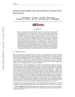 Structured RAG for Answering Aggregative Questions