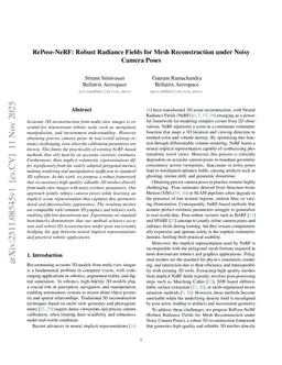 RePose-NeRF: Robust Radiance Fields for Mesh Reconstruction under Noisy Camera Poses
