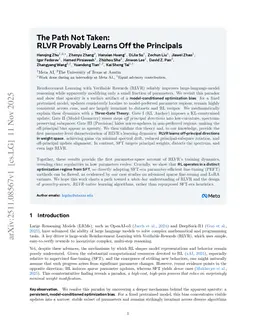 The Path Not Taken: RLVR Provably Learns Off the Principals