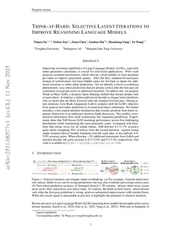 Think-at-Hard: Selective Latent Iterations to Improve Reasoning Language Models