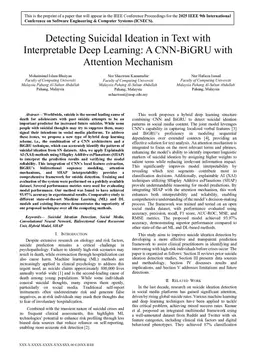 Detecting Suicidal Ideation in Text with Interpretable Deep Learning: A CNN-BiGRU with Attention Mechanism