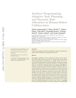 Intuitive Programming, Adaptive Task Planning, and Dynamic Role Allocation in Human-Robot Collaboration