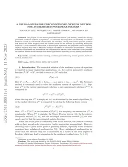 A Neural-Operator Preconditioned Newton Method for Accelerated Nonlinear Solvers
