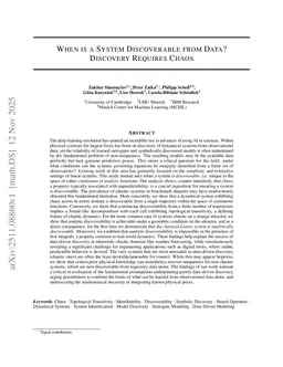 When is a System Discoverable from Data? Discovery Requires Chaos