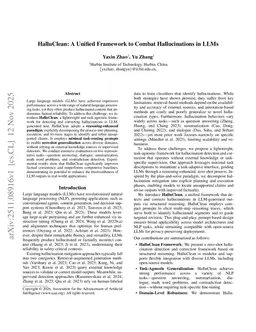 HalluClean: A Unified Framework to Combat Hallucinations in LLMs