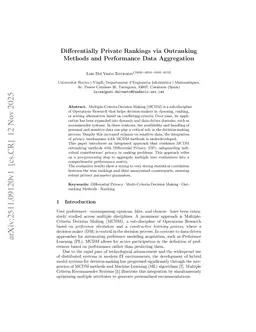 Differentially Private Rankings via Outranking Methods and Performance Data Aggregation