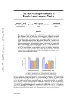 The 2025 Planning Performance of Frontier Large Language Models