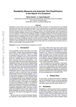 Readability Measures and Automatic Text Simplification: In the Search of a Construct