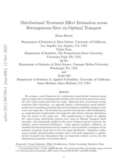 Distributional Treatment Effect Estimation across Heterogeneous Sites via Optimal Transport