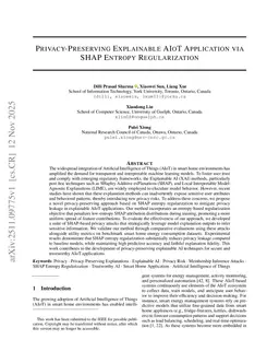 Privacy-Preserving Explainable AIoT Application via SHAP Entropy Regularization
