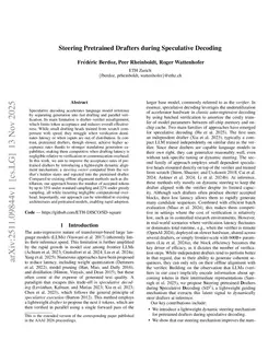 Steering Pretrained Drafters during Speculative Decoding