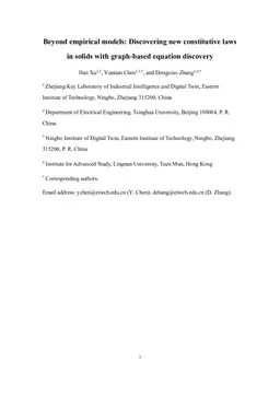 Beyond empirical models: Discovering new constitutive laws in solids with graph-based equation discovery