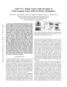 Audio-VLA: Adding Contact Audio Perception to Vision-Language-Action Model for Robotic Manipulation