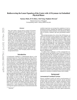 Rediscovering the Lunar Equation of the Centre with AI Feynman via Embedded Physical Biases